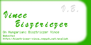 vince bisztriczer business card